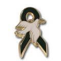 Black Awareness Ribbon with Dove Lapel Pin